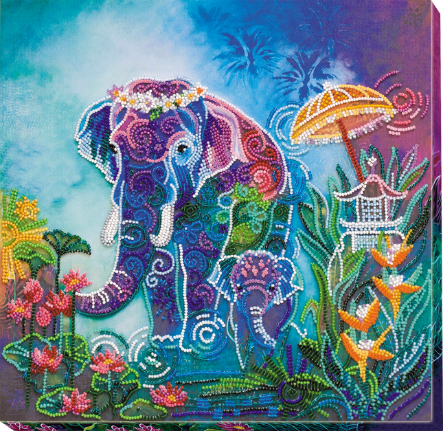 DIY Bead Embroidery Kit "Next to mom" 11.8"x11.8" / 30.0x30.0 cm