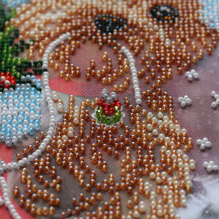 DIY Bead Embroidery Kit "New Year`s Miracle" 7.9"x9.8" / 20.0x25.0 cm