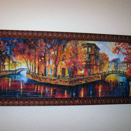 DIY Bead Embroidery Kit "Gold reflections" 31.5"x11.8" / 80.0x30.0 cm