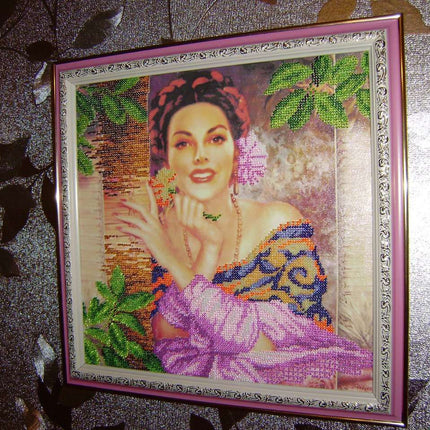 Canvas for bead embroidery "Aldonsa" 11.8"x11.8" / 30.0x30.0 cm