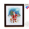 DIY Cross Stitch Kit "Santa Claus with a deer" 10.6x8.5 in / 27.0x21.5 cm