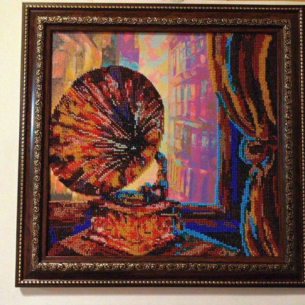 Canvas for bead embroidery "Phonograph" 11.8"x11.8" / 30.0x30.0 cm