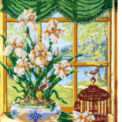 DIY Bead Embroidery Kit "Spring is everywhere-1" 10.2"x13.8" / 26.0x35.0 cm