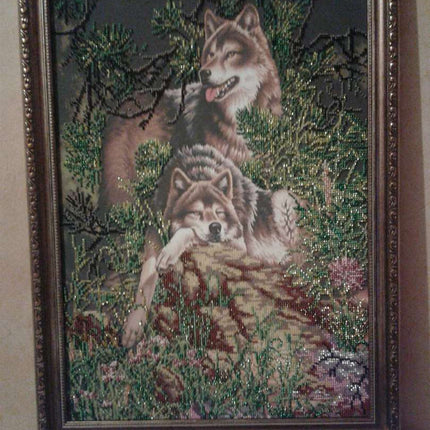 DIY Bead Embroidery Kit "Rest on the rocks" 12.6"x17.5" / 32.0x44.5 cm