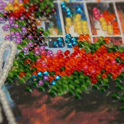 DIY Bead Embroidery Kit "Autumn mood"  5.9"x5.9" / 15.0x15.0 cm