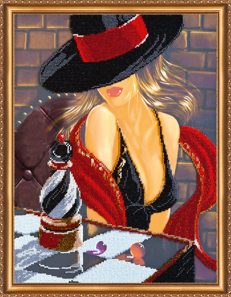 DIY Bead Embroidery Kit "Chess queen" 12.6"x15.7" / 32.0x40.0 cm