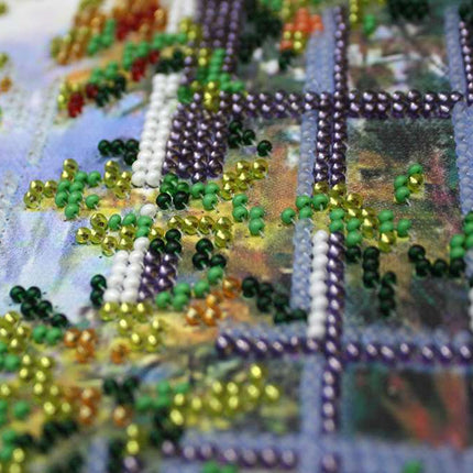 DIY Bead Embroidery Kit "Garden" 16.9"x12.6" / 43.0x32.0 cm