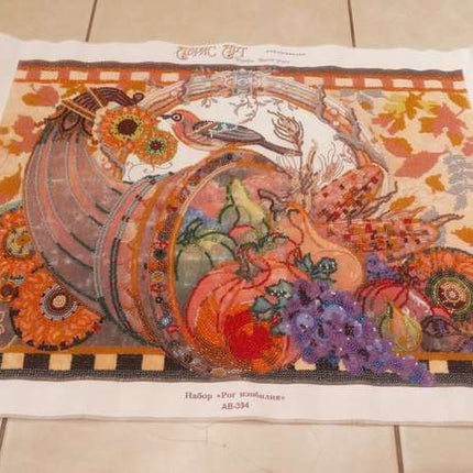 DIY Bead Embroidery Kit "Cornucopia" 19.7"x13.8" / 50.0x35.0 cm
