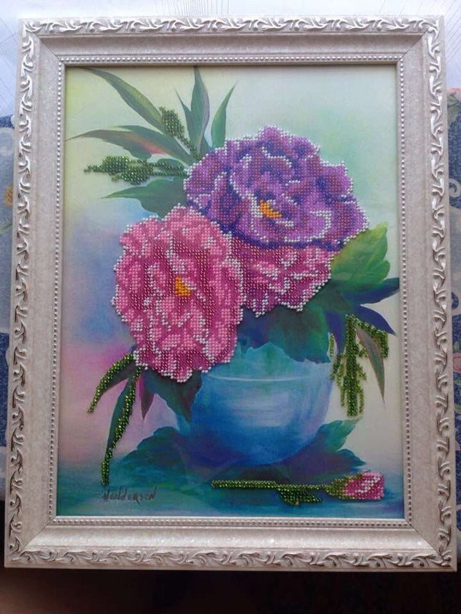 DIY Bead Embroidery Kit "Peonis" 11.0"x13.8" / 28.0x35.0 cm