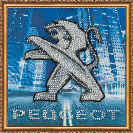 DIY Bead Embroidery Kit "PEUGEOT"  5.9"x5.9" / 15.0x15.0 cm