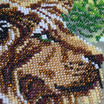 DIY Bead Embroidery Kit "King of beasts" 15.7"x12.6" / 40.0x32.0 cm
