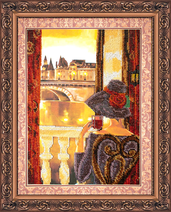 DIY Bead Embroidery Kit "Mulled Wine" 10.2"x13.8" / 26.0x35.0 cm