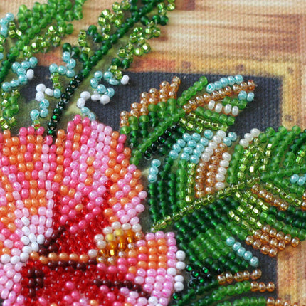 DIY Bead Embroidery Kit "Tanzanian flowers"