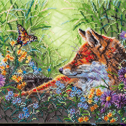 DIY Bead Embroidery Kit "In grass" 13.4"x9.8" / 34.0x25.0 cm