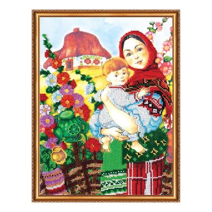 DIY Bead Embroidery Kit "Nearest and dearest" 9.1"x12.6" / 23.0x32.0 cm