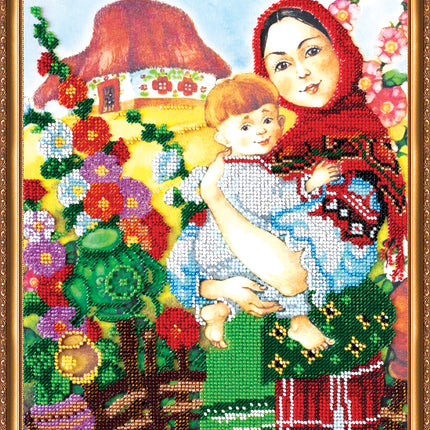 DIY Bead Embroidery Kit "Nearest and dearest" 9.1"x12.6" / 23.0x32.0 cm
