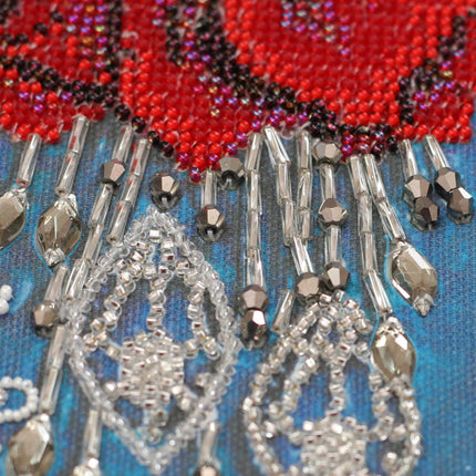 DIY Bead Embroidery Kit "Night flowers" 9.8"x17.7" / 25.0x45.0 cm