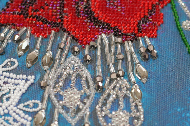 DIY Bead Embroidery Kit "Night flowers" 9.8"x17.7" / 25.0x45.0 cm