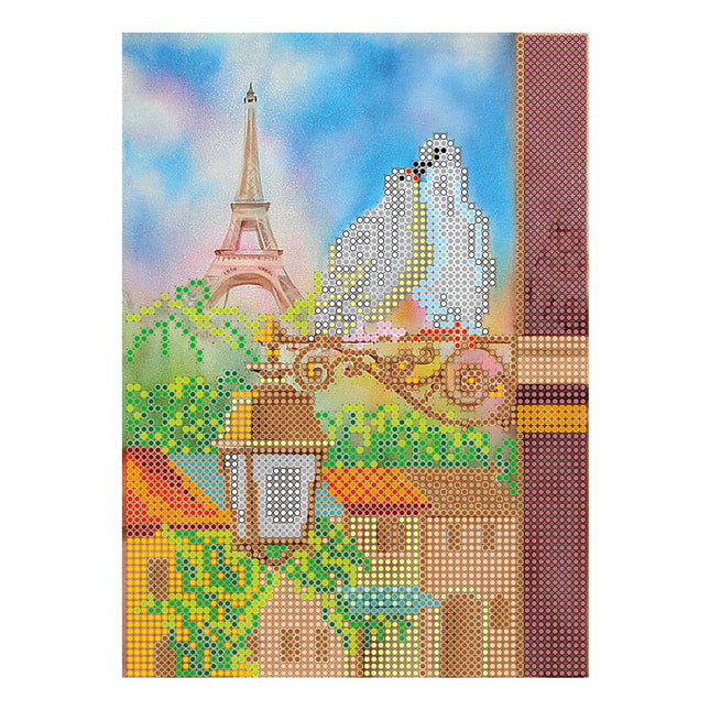 Canvas for bead embroidery "Spring in Paris" 5.7"x7.9" / 14.5x20.0 cm
