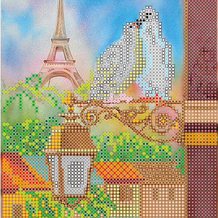 Canvas for bead embroidery "Spring in Paris" 5.7"x7.9" / 14.5x20.0 cm