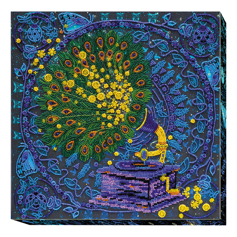 DIY Bead Embroidery Kit "Magic gramophone" 11.8"x11.8" / 30.0x30.0 cm