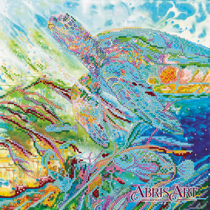 Canvas for bead embroidery "Gulf Stream" 11.8"x11.8" / 30.0x30.0 cm