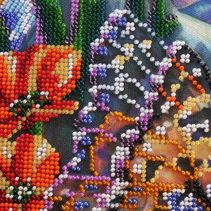 DIY Bead Embroidery Kit "Summer water colors-2" 11.8"x12.4" / 30.0x31.5 cm
