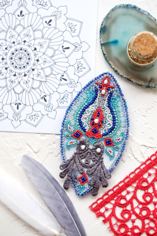 Beadwork kit for creating brooch "Eastern motive"