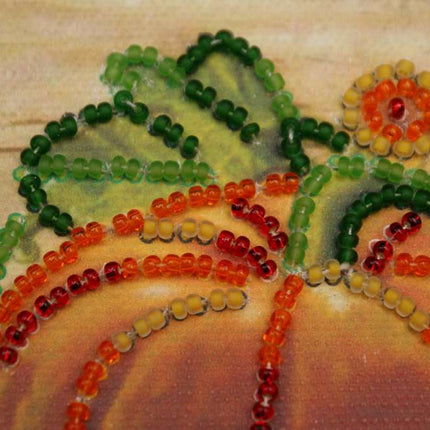 DIY Bead Embroidery Kit "Autumn queen"  5.9"x5.9" / 15.0x15.0 cm