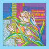Canvas for bead embroidery "Crocuses" 7.9"x7.9" / 20.0x20.0 cm
