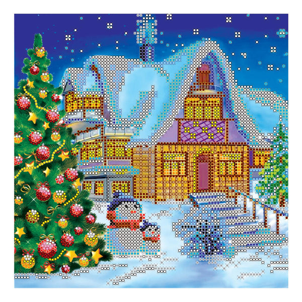 Canvas for bead embroidery "Winter Tale" 7.9"x7.9" / 20.0x20.0 cm