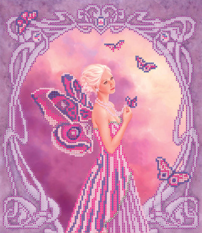 Canvas for bead embroidery "Amethyst" 10.2"x11.8" / 26.0x30.0 cm