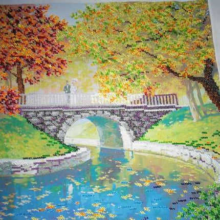 Canvas for bead embroidery "Transparent autumn-1" 11.8"x11.8" / 30.0x30.0 cm