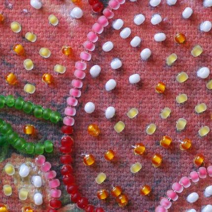DIY Bead Embroidery Kit "Ripe strawberry"  5.9"x5.9" / 15.0x15.0 cm