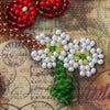 DIY Bead Embroidery Kit "Cherry twig"  5.9"x5.9" / 15.0x15.0 cm