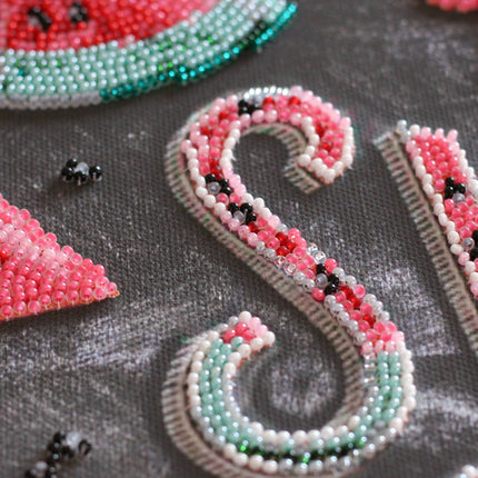DIY Bead Embroidery Kit "Sweet summertime" 12.2"x9.8" / 31.0x25.0 cm