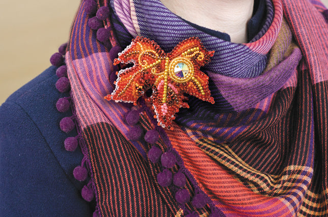 Beadwork kit for creating brooch "Drop of the sun"