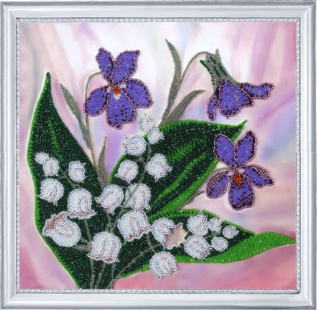 DIY Bead Embroidery Kit "Spring Mood" 10.6"x11.0" / 27.0x28.0 cm