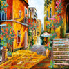 Canvas for bead embroidery "Italian streets" 7.9"x7.9" / 20.0x20.0 cm