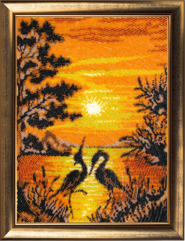 DIY Bead Embroidery Kit "Dance at the Sunset" 13.0"x9.4" / 33.0x24.0 cm