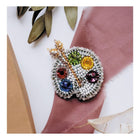 Beadwork kit for creating brooch 