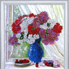 DIY Bead Embroidery Kit "Floxes on the Window" 11.8"x10.6" / 30.0x27.0 cm