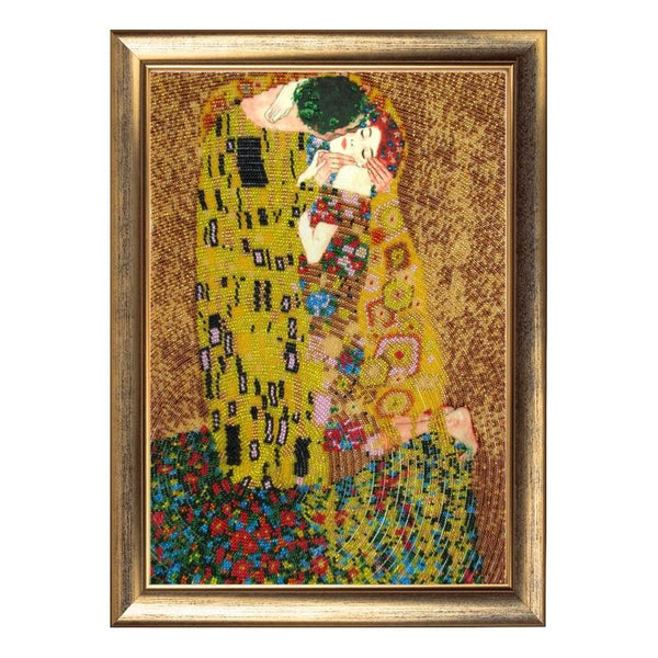 DIY Bead Embroidery Kit "Kiss (after G. Klimt)" 13.8"x9.4" / 35.0x24.0 cm