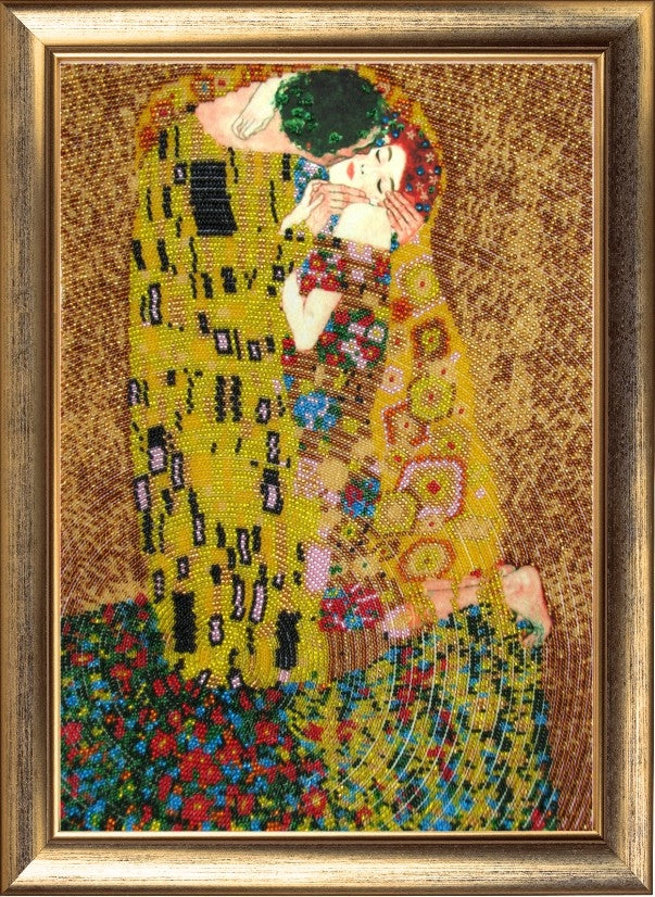 DIY Bead Embroidery Kit "Kiss (after G. Klimt)" 13.8"x9.4" / 35.0x24.0 cm