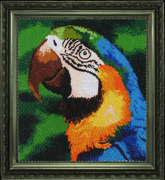 DIY Bead Embroidery Kit "Parrot" 1.1"x1.0" / 2.7x2.5 cm
