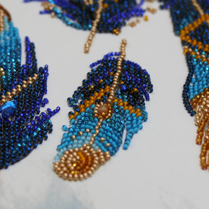DIY Bead Embroidery Kit "Indigo" 8.7"x15.4" / 22.0x39.0 cm
