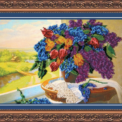 DIY Bead Embroidery Kit "Nostalgia" 15.0"x10.8" / 38.0x27.5 cm