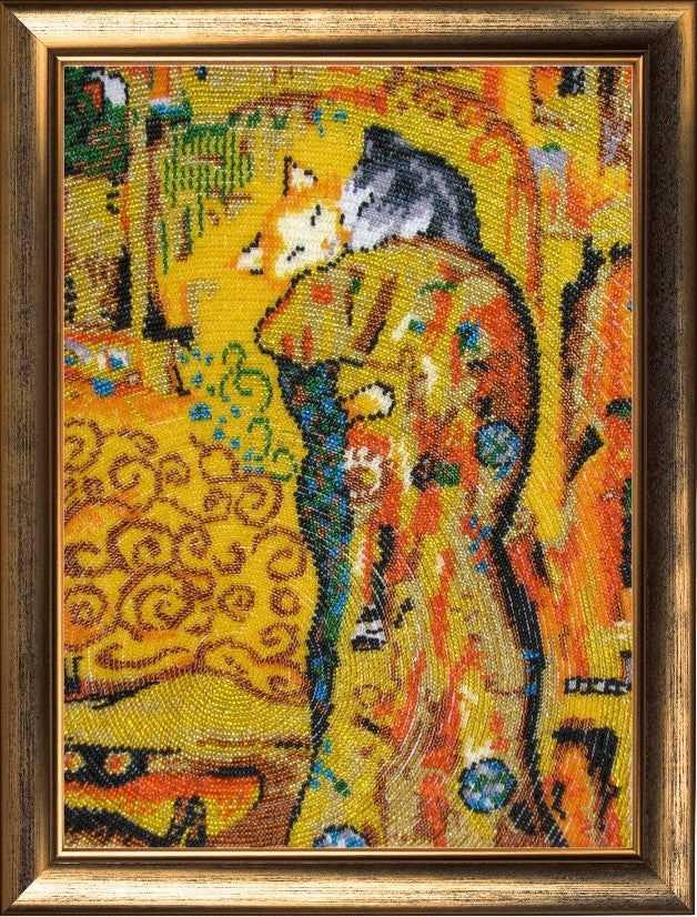 DIY Bead Embroidery Kit "Hug" 13.4"x9.8" / 34.0x25.0 cm