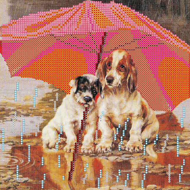 Canvas for bead embroidery "Friends" 7.9"x7.9" / 20.0x20.0 cm