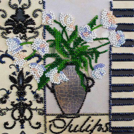 DIY Bead Embroidery Kit "Vintage"  5.9"x5.9" / 15.0x15.0 cm
